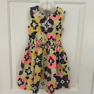 Crewcuts Yellow and Pink Fit and Flare Dress Sleeveless Casual